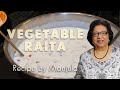 Vegetable Raita,Yogurt, Recipe Manjula, Indian Vegetarian Co