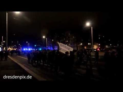 Dresden 2014: Pegida 17.000 Menschen auf der Montagsd ...