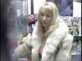 Candid Hat Cam - babe in fox fur coat at the store