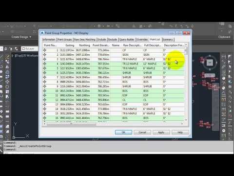 How to create Points Groups base on Raw description & other in Auto cad ...