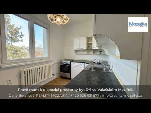 Video Pronájem slunného bytu 3+1 se zasklenou lodžií – Valašské Meziříčí, ul. Na Šištotě
