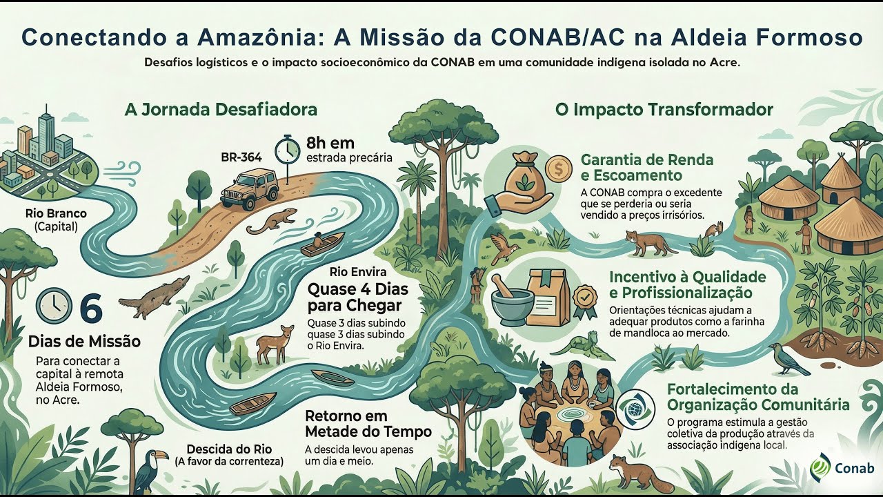 Conab conectando a Amazônia: A missão da Sureg/AC na Aldeia Indígena Formosa