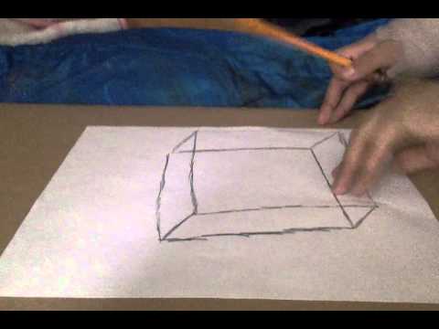 how to draw a three d'square