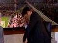 Xabi Alonso celebrating in the commentators box