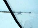 john deere gator pulling one horse open sleigh comes off!