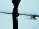 john deere gator pulling one horse open sleigh comes off!