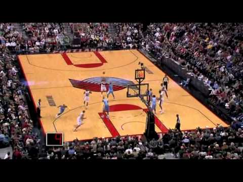 Andre Miller to Nicolas Batum against Nuggets