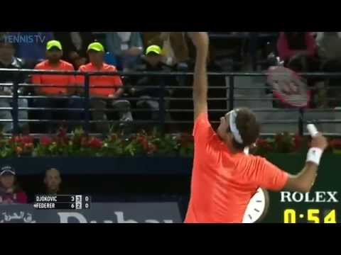 Roger Federer's 9000th ace - ATP Dubai Duty Free Tennis Championships Final vs Djokovic