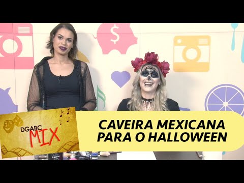 Aprenda maquiagem de caveira mexicana para Halloween