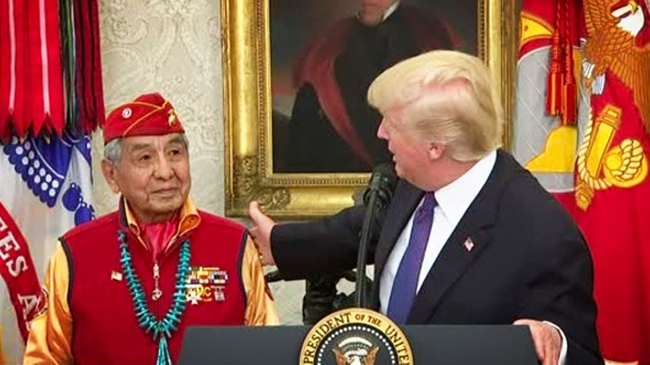 Trump meets Native Vets, uses 'Pocahantas' as Insult