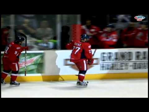 Tomas Tatar goal after the give and go from Francis Pare