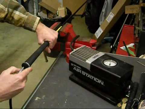 Re-grip golf clubs with tire inflator