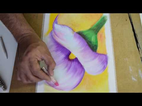 how to draw oil pastel flowers