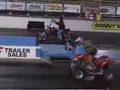 1974 shovel head vs 4 wheeler 1/8 shelor motor mile wheelie!