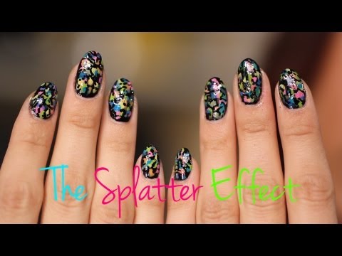 how to do a paint splatter on nails