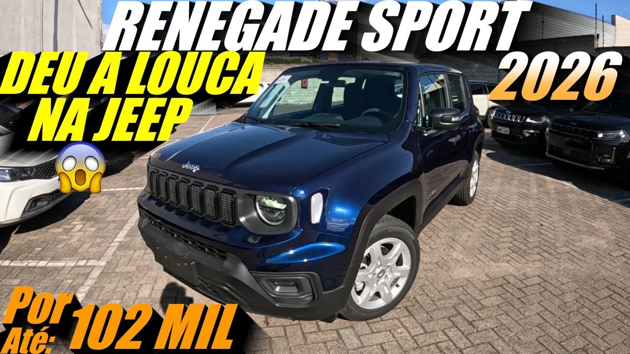 JEEP RENEGADE SPORT 2026 PREÇO DESPENCOU! Levar a versão de entrada ou Renegade Altitude por 122 mil