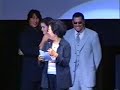 CarrieAnne Moss trips and falls into Keanu Reeves\