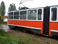 Un trenulet de doua tramvaie Tatra KT4D prin depou Un trenulet de doua tramvaie Tatra KT4D prin depou