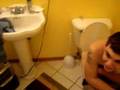 ZURI IN THE SHOWER AND MIKE ON THE SHITTER