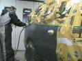 we are painting a door & quarter on a ford van for a local used car lot. ideally the handles would be removed but this is an economical job. in this video basf products are used & the side is cleared with a devilbiss gti and basecoated with an iwata lph400