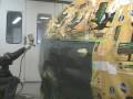 we are painting a door & quarter on a ford van for a local used car lot. ideally the handles would be removed but this is an economical job. in this video basf products are used & the side is cleared with a devilbiss gti and basecoated with an iwata lph400