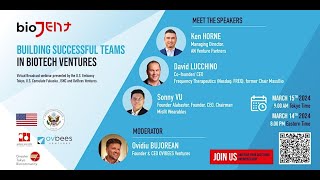 BioJent - Building Successful Teams In Biotech Ventures (Friday, March 15, 2024)