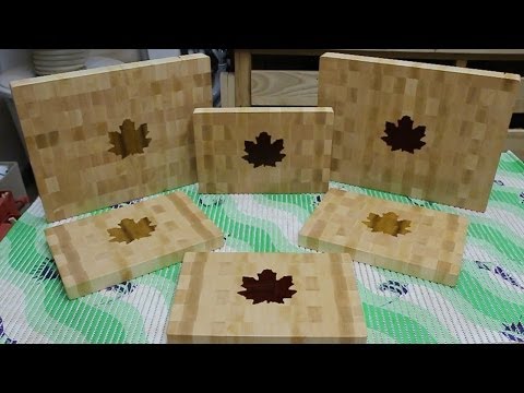 Making a "Maple Leaf" inlaid end grain cutting board