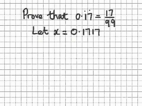 how to prove recurring decimals
