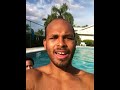 After a pool workout Redskins rookie WR Keith Eloi Jumps out of the pool Backwards!!!!!
