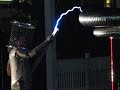 Fire from a Tesla coil