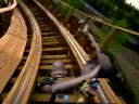 Jarod Groome and Ak Brunsen on a coaster at tech