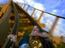 Jarod Groome and Ak Brunsen on a coaster at tech