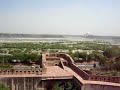 Arga Fort walls, Yamuna river and Taj Mahal