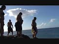 Matt jumps off Waimea Beach park rock Matt jumps off Waimea Beach park rock