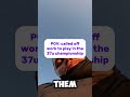 POV: called off work to play in the 37u championship
