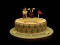 Golf Theme / Argyle Theme Fondant Birthday Cake
