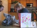 Cindi unwrapping a pregnancy test and finding out she's going to be a grandma :0