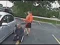 Stevie and Britt trying to get cups out from car!
