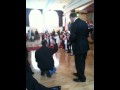 Kindergarteners of St Demetrios School in Astoria perform for Patriarch BARTHOLOMEW