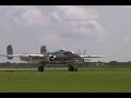 Startup, taxi, and flight of a B-25 at the Columbia, MO Salute to Veterans Air Show in 2003.