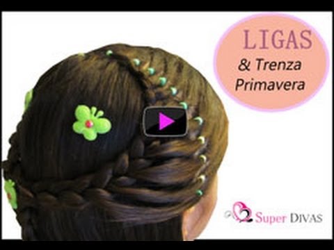 peinados de ligas - Como hacer un peinado de ligas y trenza. MUY FACIL. Brindamos tutoriales de como hacer Trenzas, peinados para toda occasion , niñas, boda, pajecitas, fiesta,...