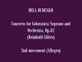 bela rudenko (b.1933)

reinhold gli�re: concerto for coloratura soprano and orchestra, op.82

gli�re's two movement coloratura concerto of 1943 is, perhaps, his most frequently performed composition in the genre (his other concertos are for harp, violin, cello, and french horn), though commercial recordings are still relatively infrequent. this should come as no surprise, since the piece makes substantial demands on the soloist. vocal agility, steadiness of tone, and accuracy of attack are required here, as is superior breath support (particularly in the first movement, where the singer must form carefully arched phrases while negotiating the endless passages of lyrical, wordless melisma). 

among the highly commendable versions on cd are recordings by eileen hulse and joan sutherland, who left us a very fine performance with richard bonynge conducting the london symphony. another artist who successfully meets the abovementioned challenges is ukrainian coloratura bela rudenko. rudenko, a graduate of the odessa conservatory (1956), was a leading soprano first at the kiev opera and then at the bolshoi theater, where she sang for 16 years (bowing there in 1972, in glinka's ruslan and ludmila). hers was a slender rather than a huge voice, but bright, vivid, and crystalline in its clarity. it's not an infallible instrument- while her singing is quite precise, the attentive listener will notice some harsh, scrappy attacks, as well as a slightly metallic core (especially as she ascends the staff), which lends to her instrument an occasional shrillness not present in sutherland's highly refined reading. nevertheless, rudenko's basic sound is still lovely, and she manages the coloratura passages with gutsy aplomb, in a performance that, while lacking sutherland's smoothness, is a bit more dynamic and headstrong. stefan turchak conducts the kiev philharmonic orchestra.