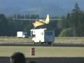 AIRPLANE LANDING IN A CAR`S ROOF