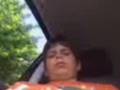 Kevin ziek in auto
