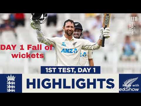 Eng vs NZ DAY 1 2021 1st test fall of wickets