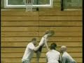 Girl Jumping Through A Basketball hoop
