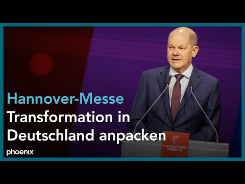 Bundeskanzler Olaf Scholz zur Erffnung der Hannover-Messe am 16.04.23