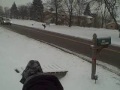 snow balls at cars