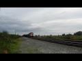 Train #1: Amtrak F59PHI heads northbound at Colebrook, BC, with F40PHR 90340 on the rear. Train #2: BNSF ES44AC 6102 & 6004, SD70MAC 9524, and AC4400CW 5838 lead a empty unit coal train southbound towards the US border at Colebrook, BC. Train #3: Brand new CP ES44AC 8900 takes the siding to let train #4 pass at Colebrook, BC. CP ES44AC 8907 is the mid train DPU in a empty eastbound unit coal train. Train #4: CP ES44AC 8744 leads a loaded unit coal train westbound at Colebrook, BC. With CP AC4400CW 9772 & 8576 as mid & rear end DPU's. Train #5: BNSF SD70MAC 9730 & Ferromax ES44AC lead a loaded unit coal train at Roberts Bank, BC. With BNSF ES44AC 5759 & 6243 as rear end DPU's. Train #6: BNSF AC4400CW 5716 & SD70ACe 9271 lead a empty uint coal train southbound towards the US border at Colebrook, BC. With BNSF ES44AC 5967 & SD70MAC 9542 as rear end DPU's. Note: Battery died half way through, so only a still shot at the end.