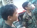 Seargent Major made us stand in front of the rubbish bin that stinks like hell. Tried to make us laugh. The last man standing will be IC.